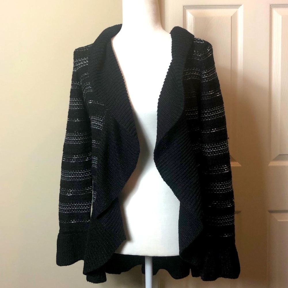 White House Black Market ruffle cardigan